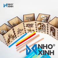 [The Zoo] Lọ ống cắm bút viết vật liệu mới để sử dụng và trang trí bàn làm việc bằng gỗ